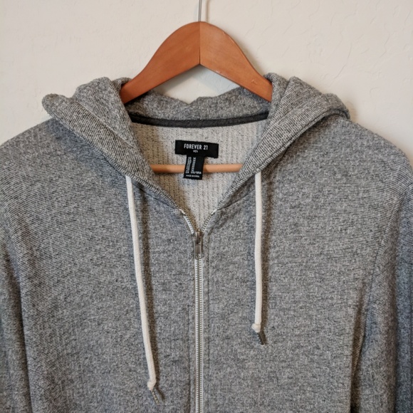 Forever 21 Heathered Grey Zip Hoodie - Picture 3 of 4